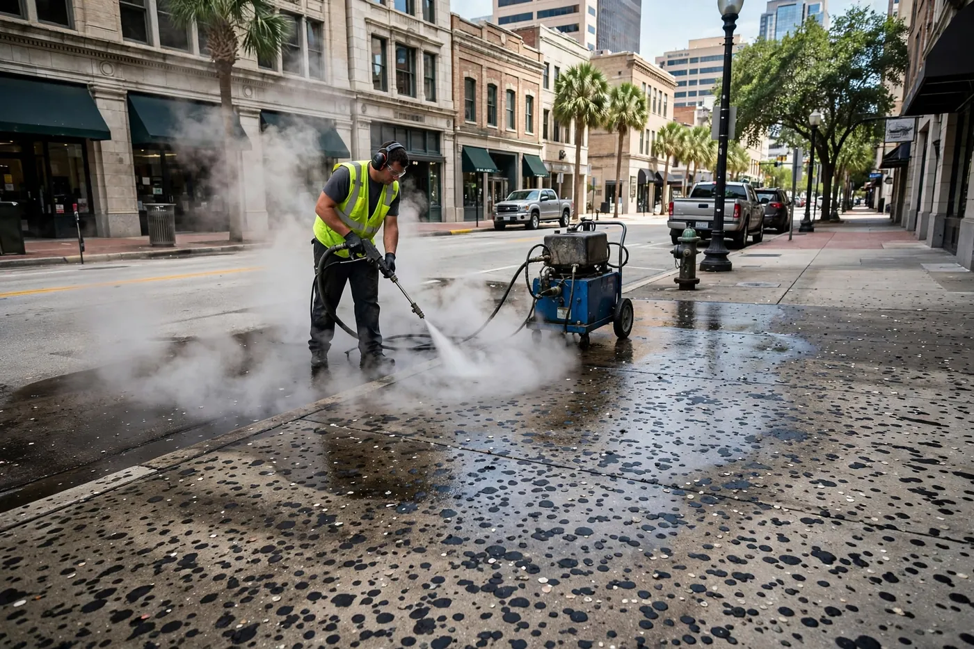 Chewing Gum Removal from Jacksonville Sidewalks & Storefronts