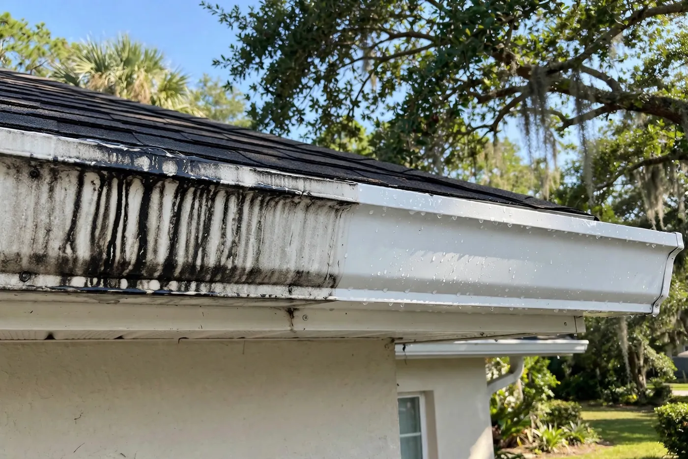 Gutter Brightening (Tiger Striping) in Jacksonville: Causes & Fix