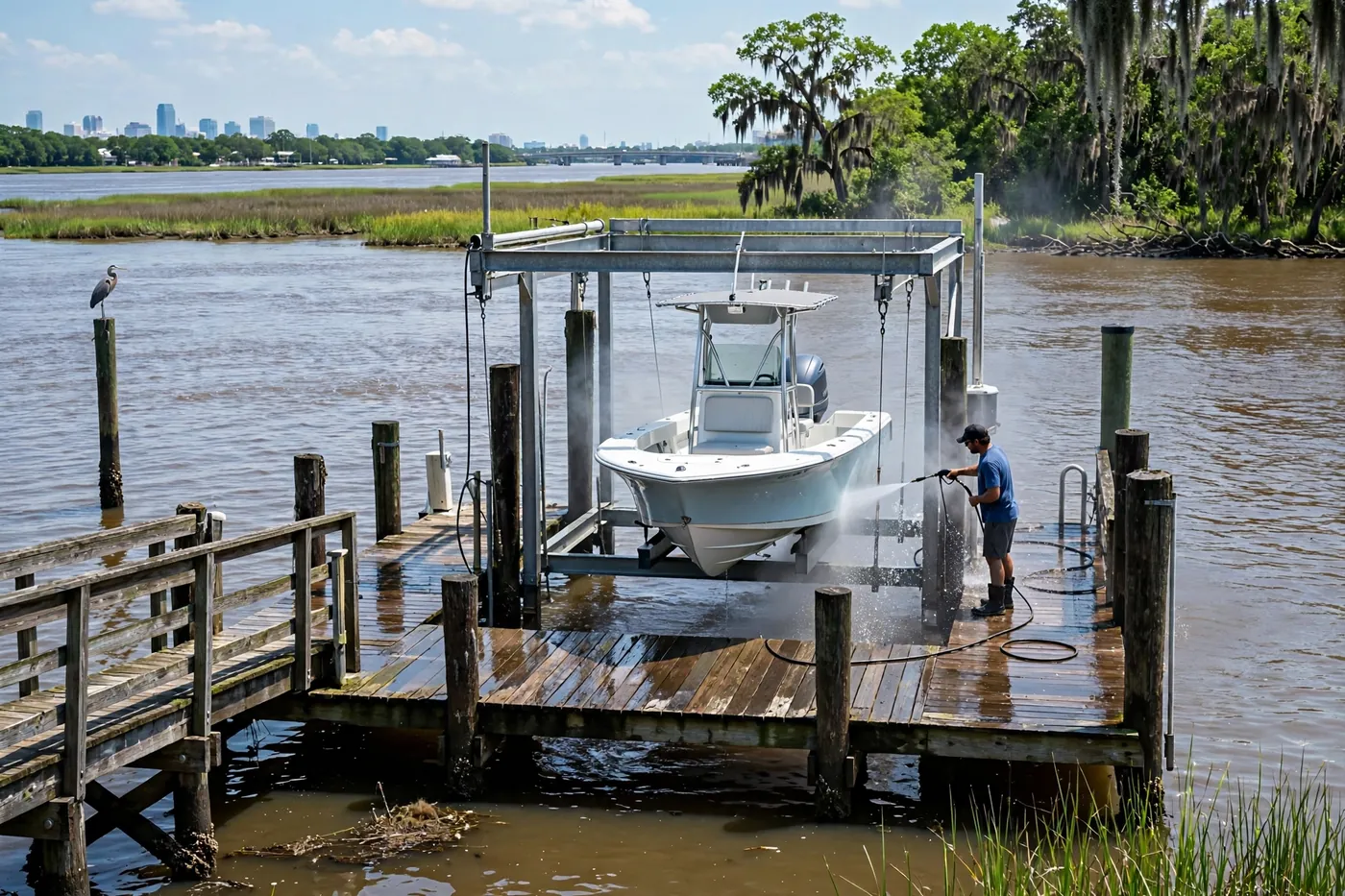 Marina, Dock & Boatlift Cleaning on the St. Johns River