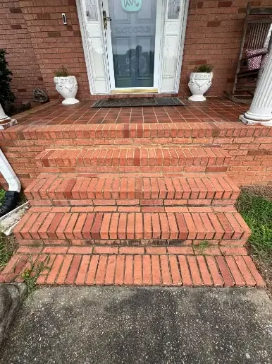 Weathered pool deck surface before cleaning Jacksonville FL